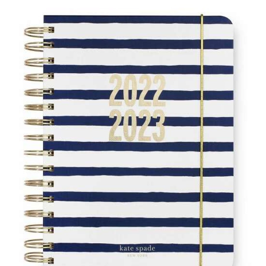 Accessories * | Budget Kate Spade New York Painted Stripe 17-Month Large Planner Navy