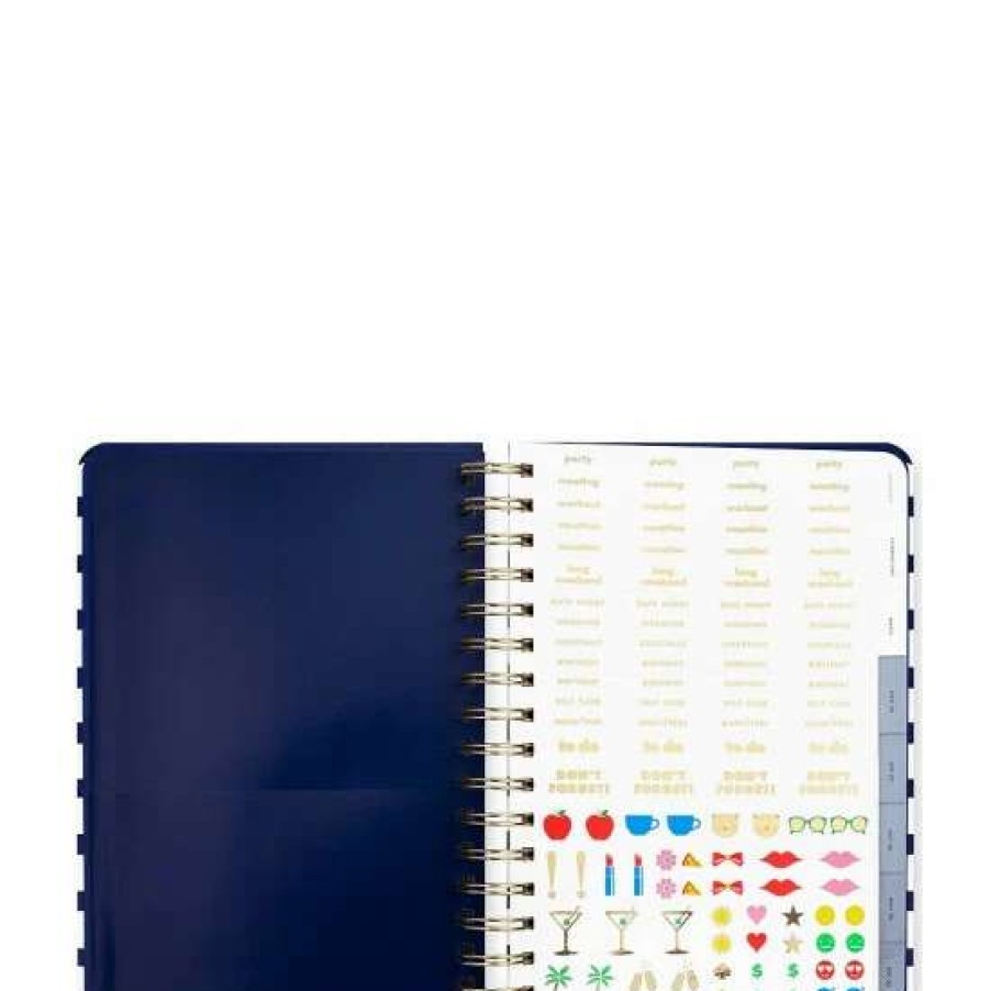 Accessories * | Budget Kate Spade New York Painted Stripe 17-Month Large Planner Navy