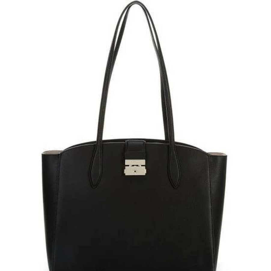 Handbags * | Cheap Kate Spade New York Voyage Large Leather Work Tote Bag Black