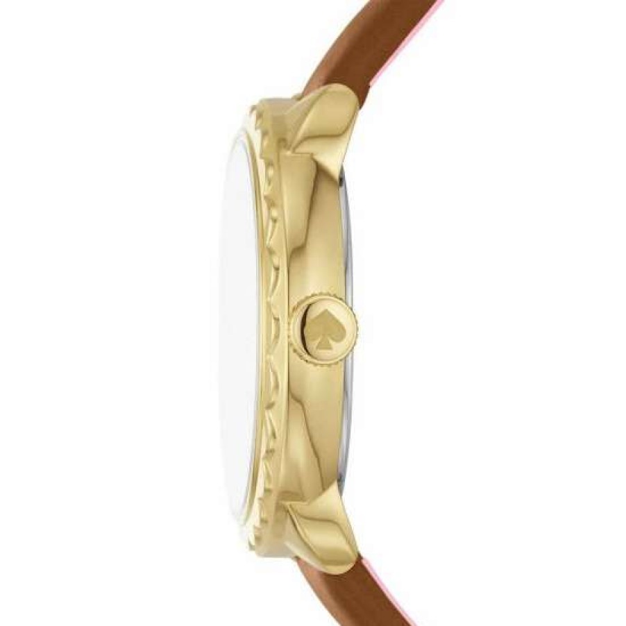 Accessories * | New Kate Spade New York Morningside Three-Hand Leather Strap Watch Brown