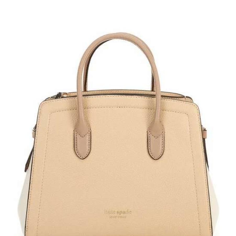 Handbags * | Best Pirce Kate Spade New York Knott Colorblocked Medium Satchel Bag Warm Stone Multi