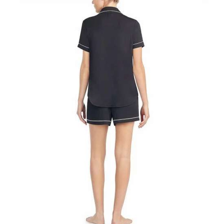 Lingerie * | Hot Sale Kate Spade New York Dream A Little Dream Jersey Knit Shorty Pajamas Black