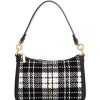 Handbags * | Brand New Kate Spade New York Hudson Posh Plaid Convertible Crossbody Bag Black Multi