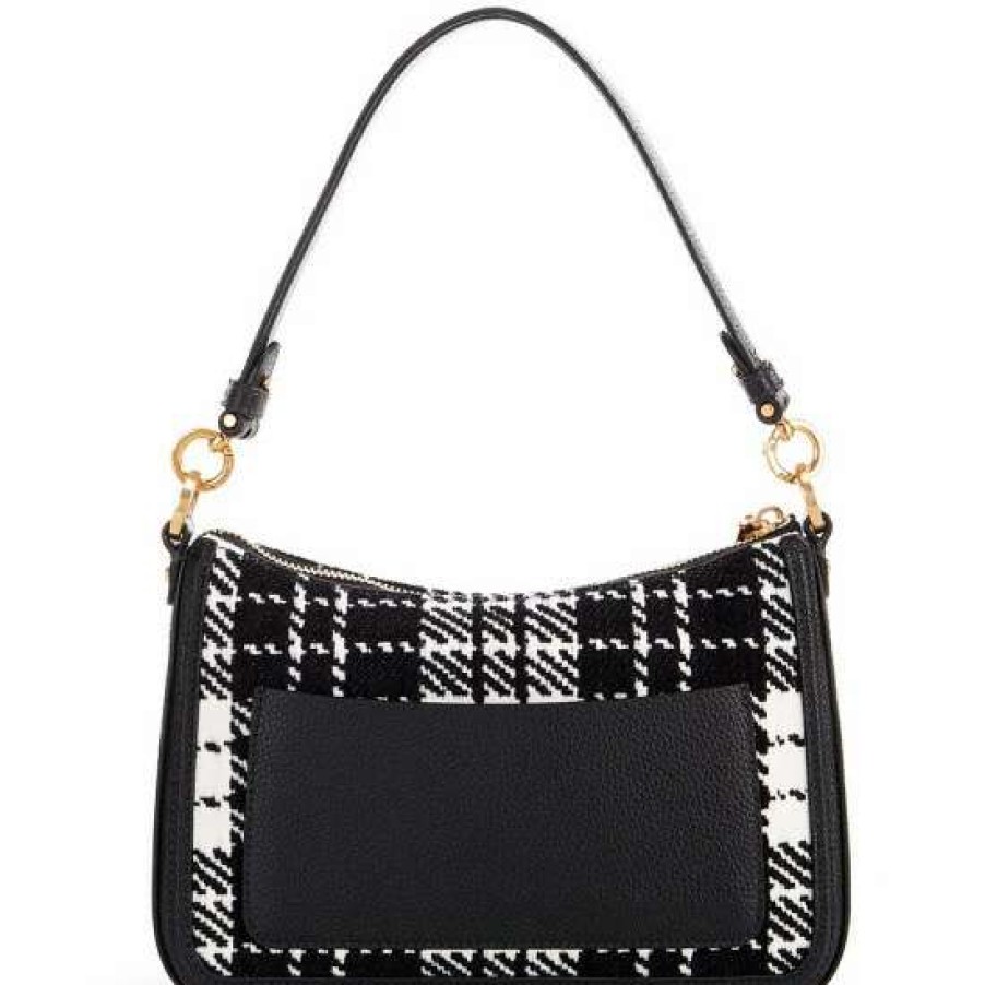 Handbags * | Brand New Kate Spade New York Hudson Posh Plaid Convertible Crossbody Bag Black Multi