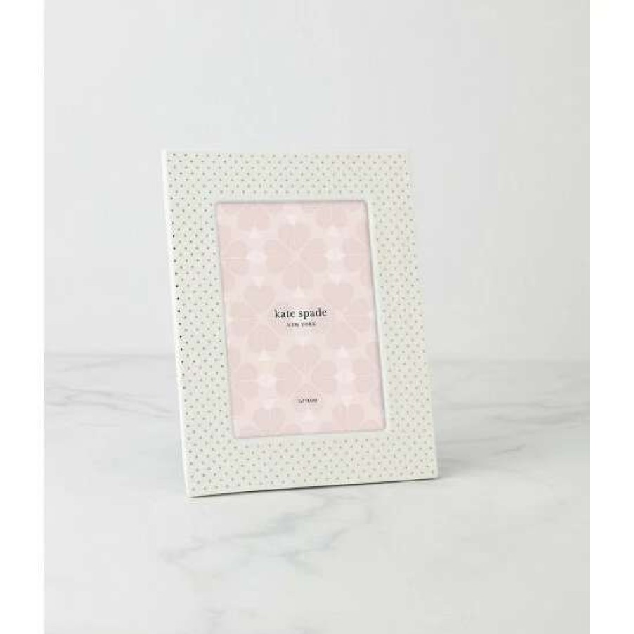 Home * | Budget Kate Spade New York Charmed Life Silver And Gold Dotted 5#Double; X 7#Double; Picture Frame