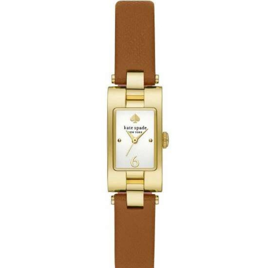 Accessories * | Discount Kate Spade New York Brookeville Three-Hand Leather Strap Watch Brown