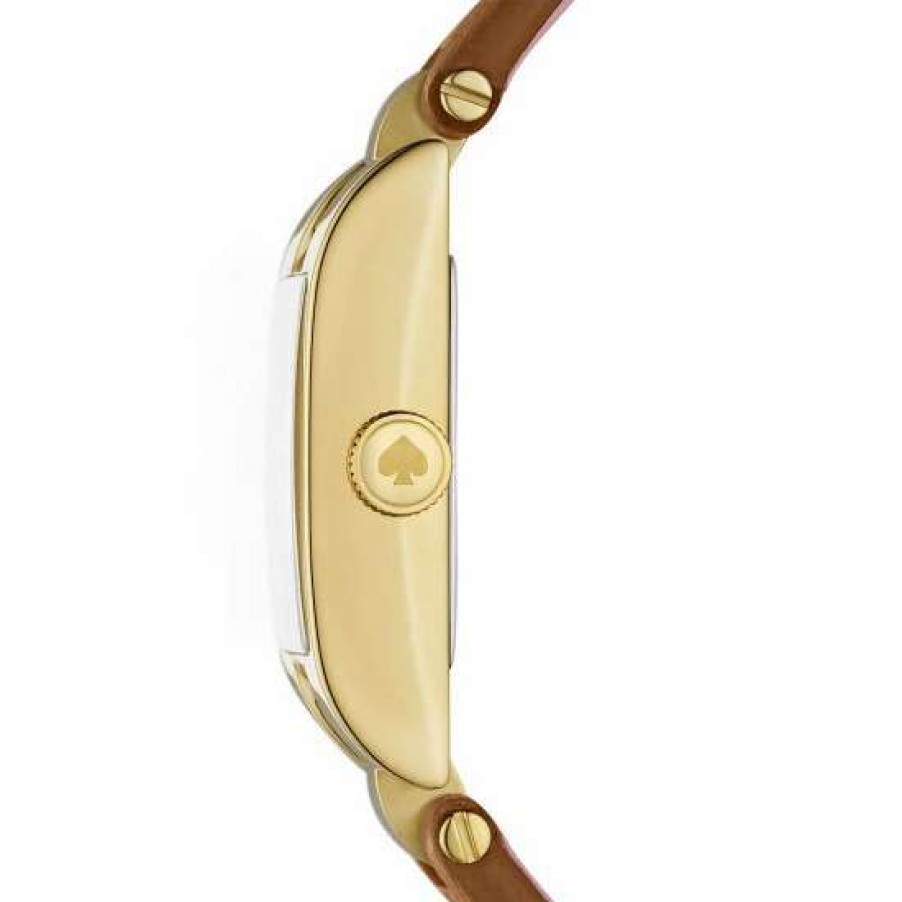 Accessories * | Discount Kate Spade New York Brookeville Three-Hand Leather Strap Watch Brown