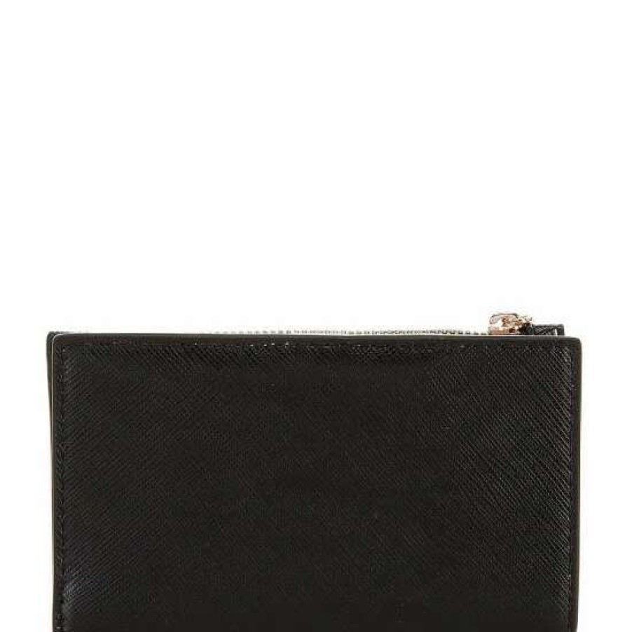 Handbags * | Best Deal Kate Spade New York Spencer Leather Small Slim Bi-Fold Wallet Black