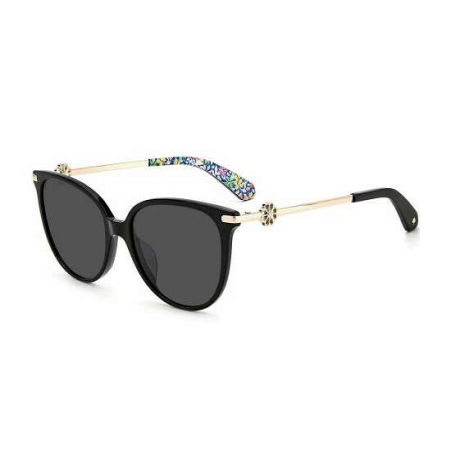 Accessories * | Hot Sale Kate Spade New York Women'S Kristina 54Mm Round Sunglasses Black