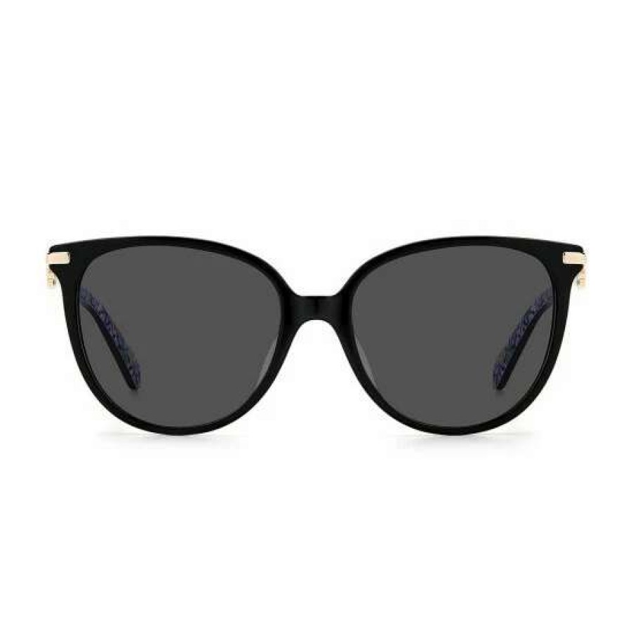 Accessories * | Hot Sale Kate Spade New York Women'S Kristina 54Mm Round Sunglasses Black