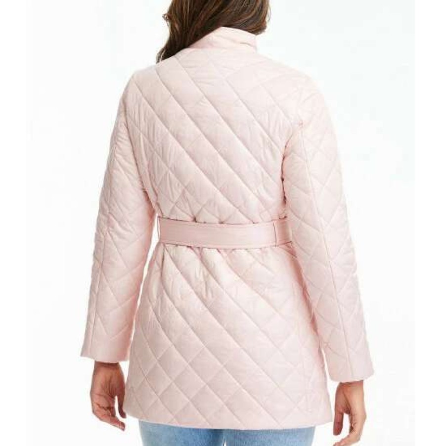 Women'S Clothing * | Coupon Kate Spade New York Quilted Belted Single Breasted Stand Collar Long Sleeve Puffer Coat