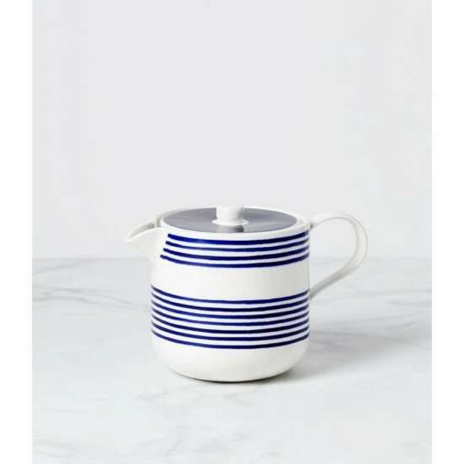 Home * | Budget Kate Spade New York Charlotte Street Teapot White/Blue