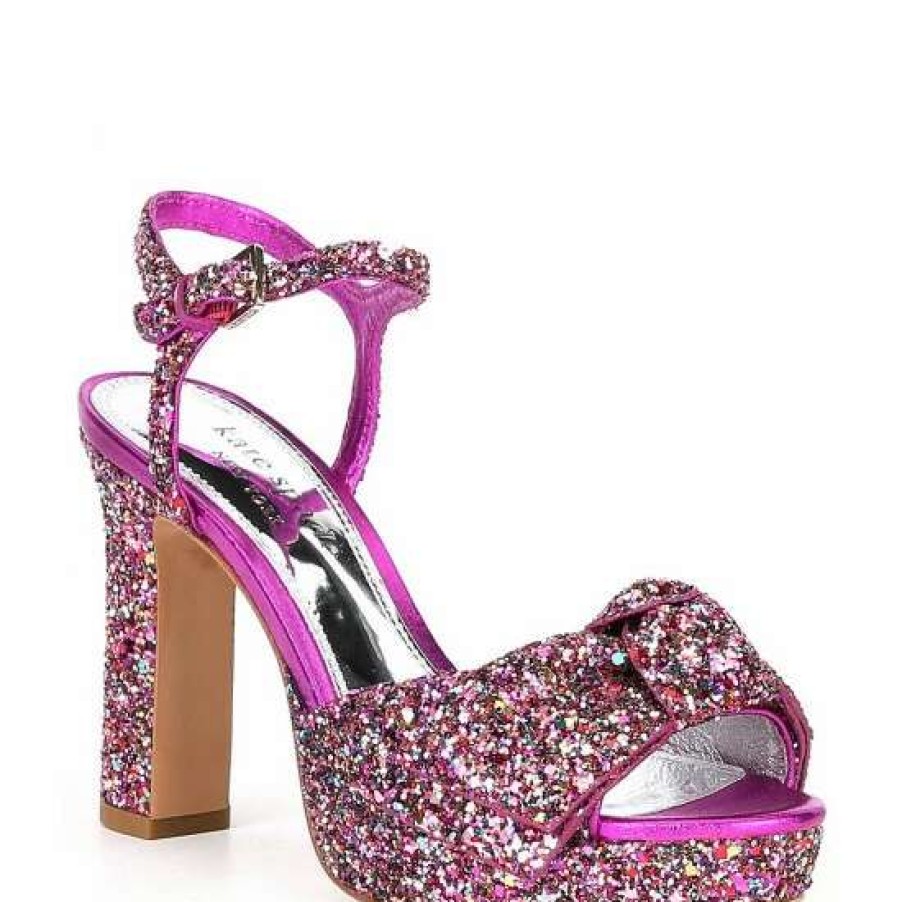 Shoes * | Deals Kate Spade New York Miya Glitter Platform Dress Sandals