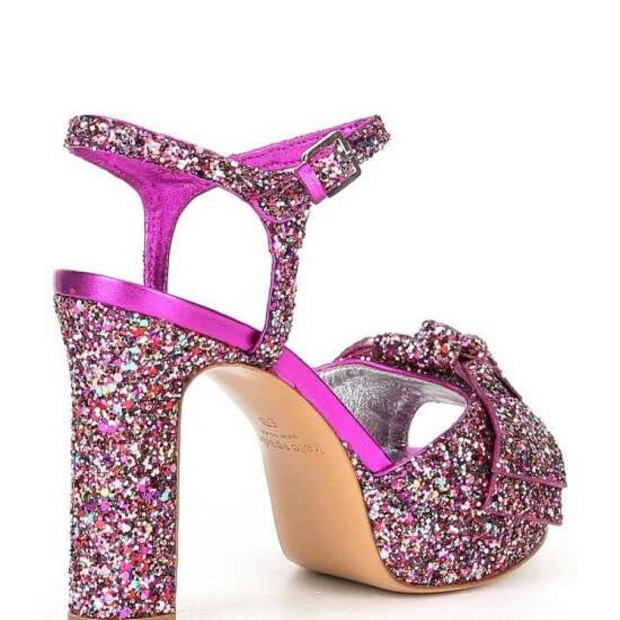 Shoes * | Deals Kate Spade New York Miya Glitter Platform Dress Sandals