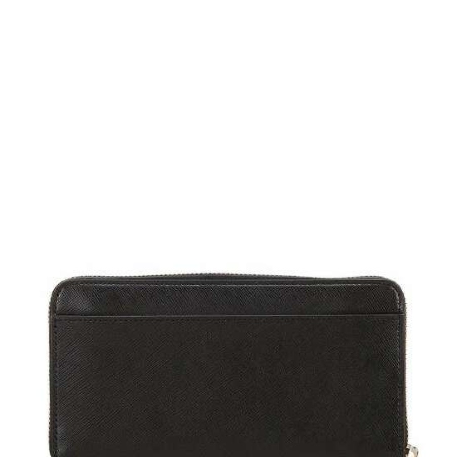 Handbags * | Brand New Kate Spade New York Spencer Leather Zip Around Continental Wallet Black