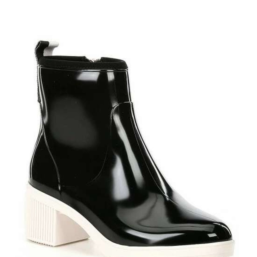 Shoes * | New Kate Spade New York Puddle Waterproof Rainboots Black/Parchment