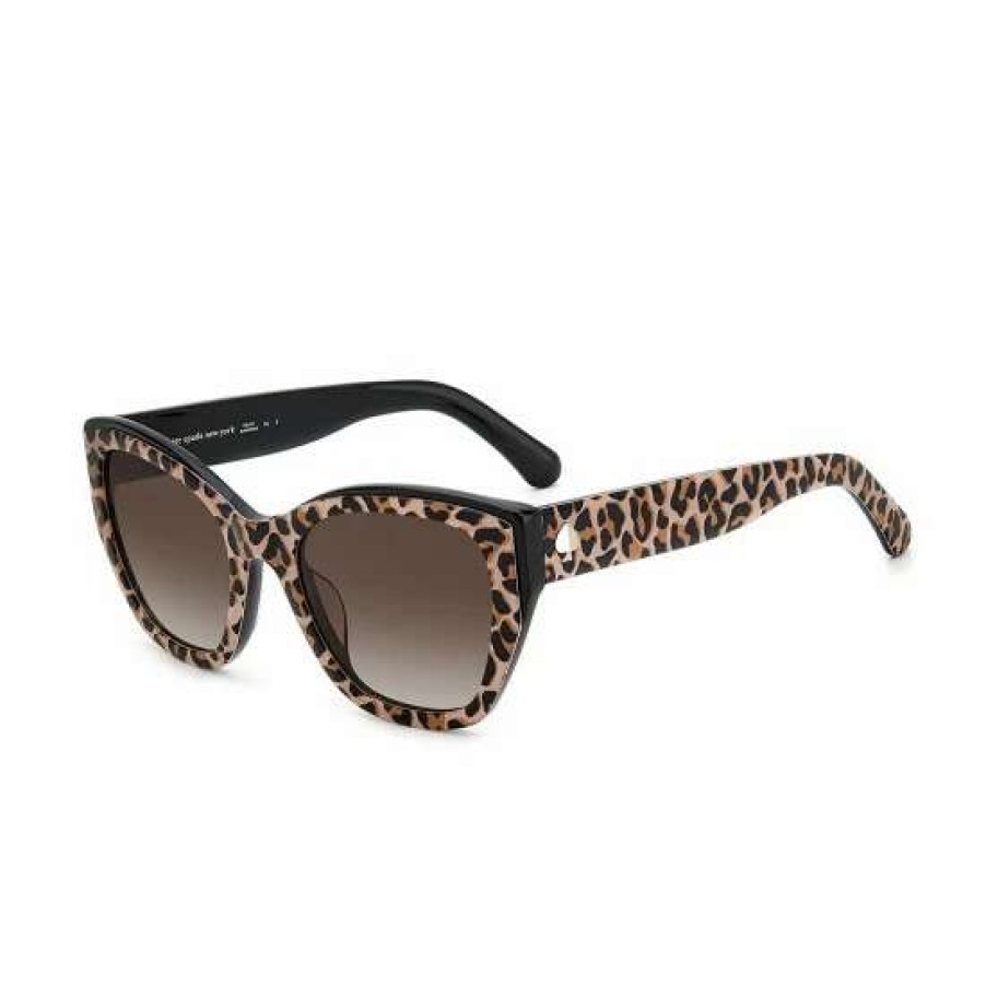 Accessories * | Best Pirce Kate Spade New York Yolanda Leopard Square Sunglasses Black Leopard