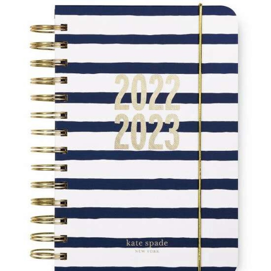 Accessories * | Coupon Kate Spade New York Striped 17-Month Medium Planner Navy