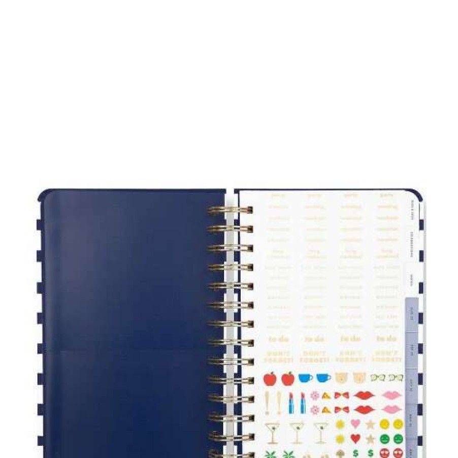 Accessories * | Coupon Kate Spade New York Striped 17-Month Medium Planner Navy