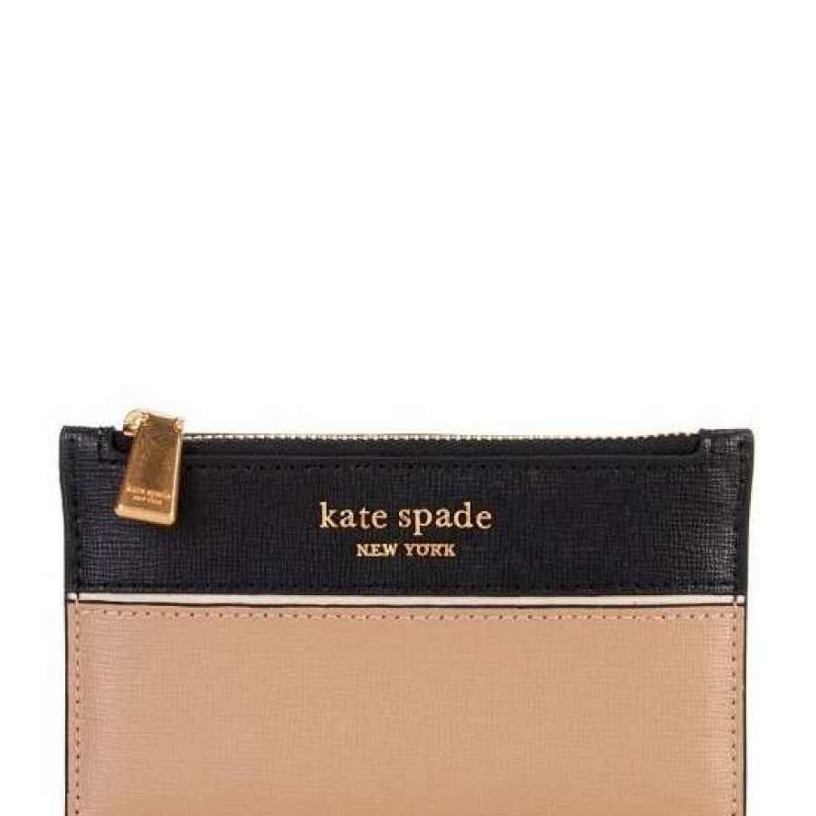 Handbags * | Brand New Kate Spade New York Morgan Color-Blocked Saffiano Leather Small Slim Bifold Wallet