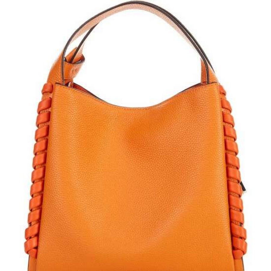 Handbags * | Cheapest Kate Spade New York Knott Whipstitch Leather Medium Crossbody Bag Orange Zinnia Multi