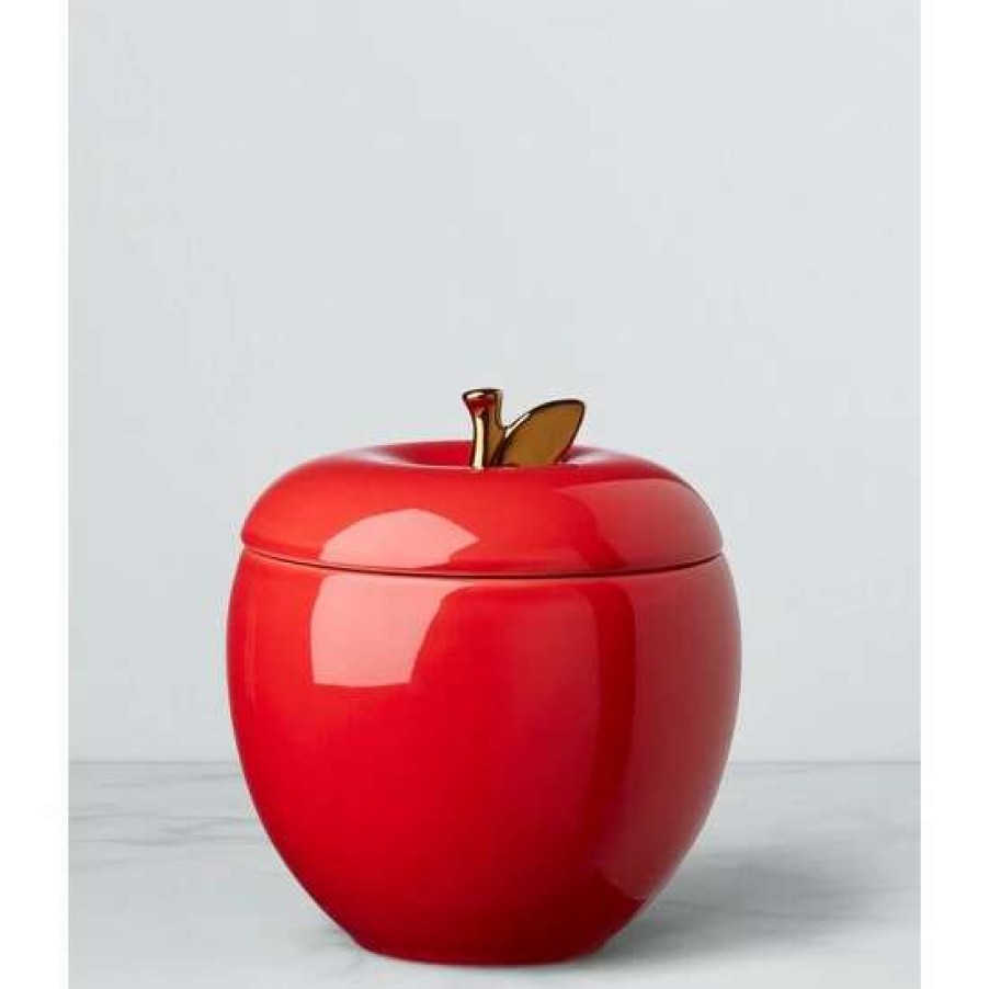 Home * | Coupon Kate Spade New York Make It Pop Apple Cookie Jar Red