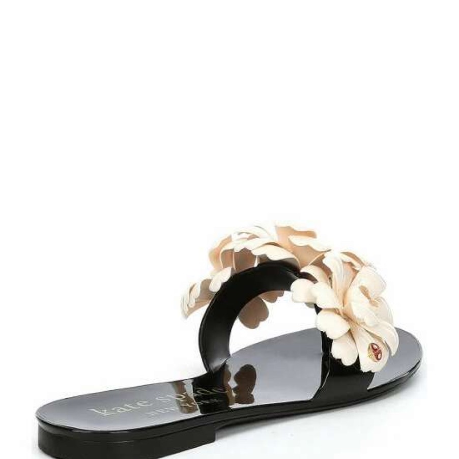 Shoes * | Buy Kate Spade New York Jaylee 3D Flowers Jelly Slides Black/French Cream