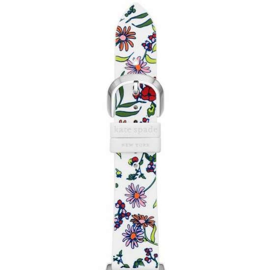 Accessories * | Wholesale Kate Spade New York Floral Silicone 38/40/41Mm Band For Apple Watch White Floral