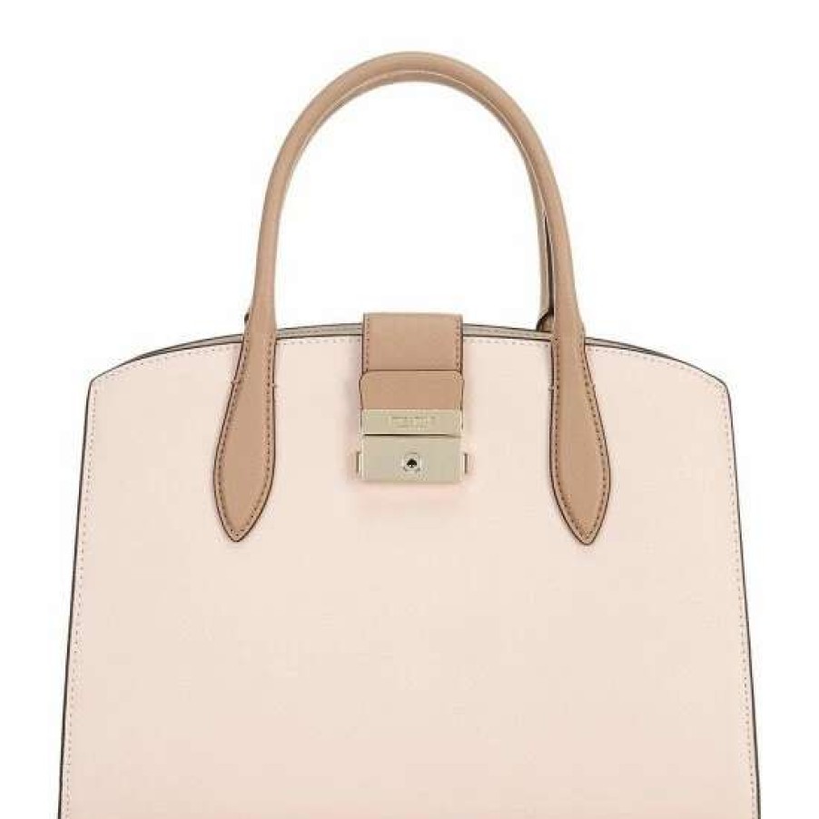 Handbags * | Cheapest Kate Spade New York Voyage Colorblock Medium Leather Satchel Bag Pale Dogwood Multi