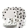 Home * | Best Pirce Kate Spade New York All In Good Taste Deco Dot Stoneware 12-Piece Dinnerware Set Wht/Blk Dot