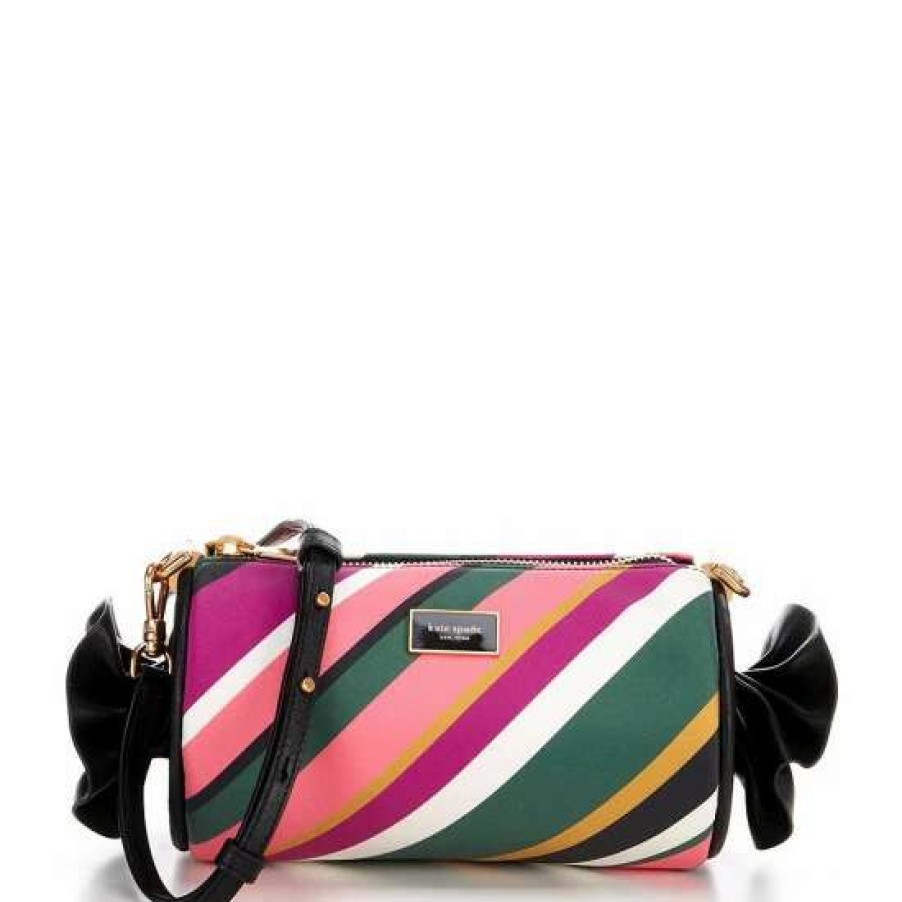 Handbags * | New Kate Spade New York Sweet Treats Festive Stripe Jacquard Small Barrel Crossbody Bag Multi