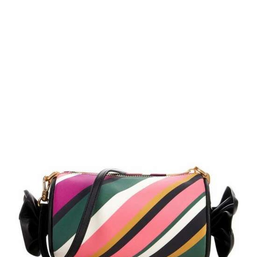 Handbags * | New Kate Spade New York Sweet Treats Festive Stripe Jacquard Small Barrel Crossbody Bag Multi