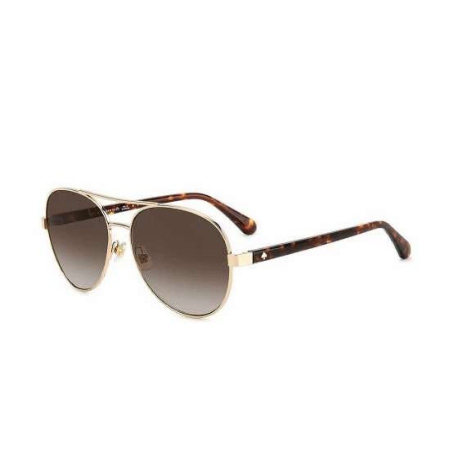 Accessories * | Best Pirce Kate Spade New York Women'S Averie Aviator Sunglasses Gold