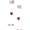 Accessories * | Best Pirce Kate Spade New York Spell It Out Heart And Arrow Stud Earring Set Pink