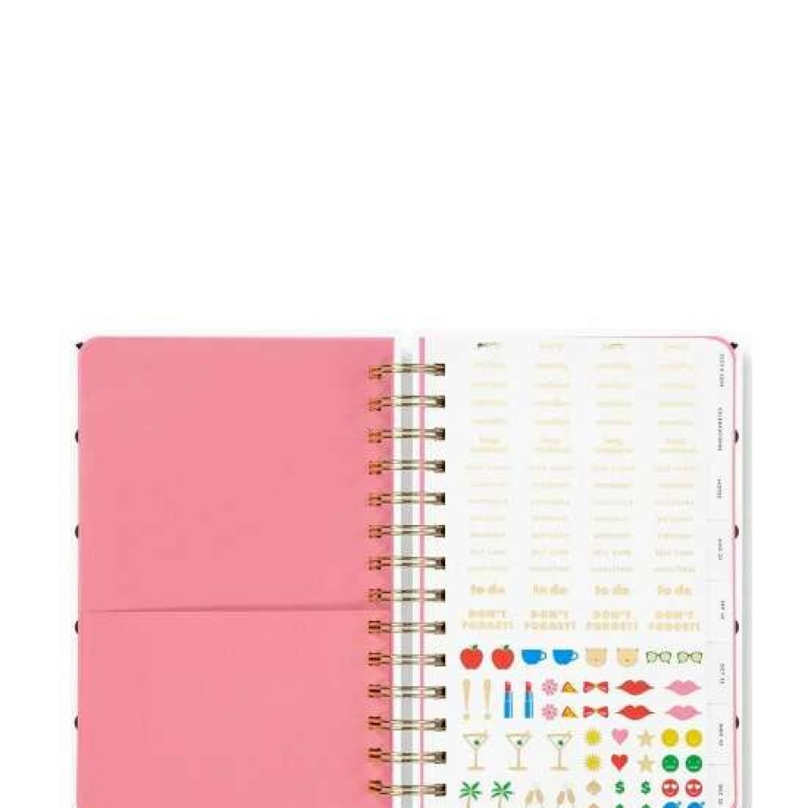 Accessories * | Deals Kate Spade New York Cabana Dot 17-Month Medium Planner Black