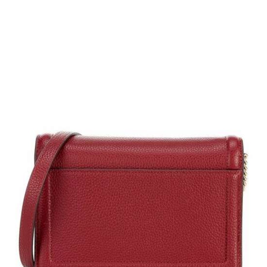 Handbags * | Hot Sale Kate Spade New York Knott Pebbled Leather Flap Crossbody Bag Autumnal Red