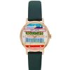 Accessories * | Buy Kate Spade New York Women'S Metro Bookworm Three-Hand Leather Strap Watch Green