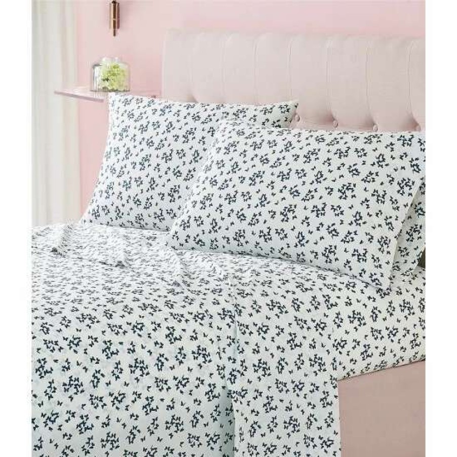 Home * | Cheapest Kate Spade New York Butterfly Clusters Percale Sheet Set Navy