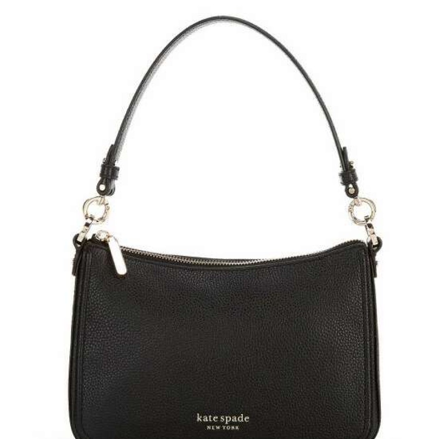 Handbags * | Discount Kate Spade New York Hudson Pebbled Leather Medium Convertible Crossbody Bag Black