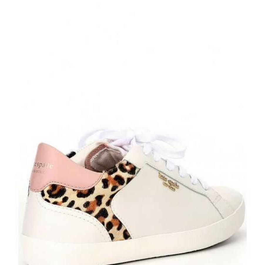 Shoes * | Best Pirce Kate Spade New York Ace Leopard Accent Leather Sneakers Lovely Leopard