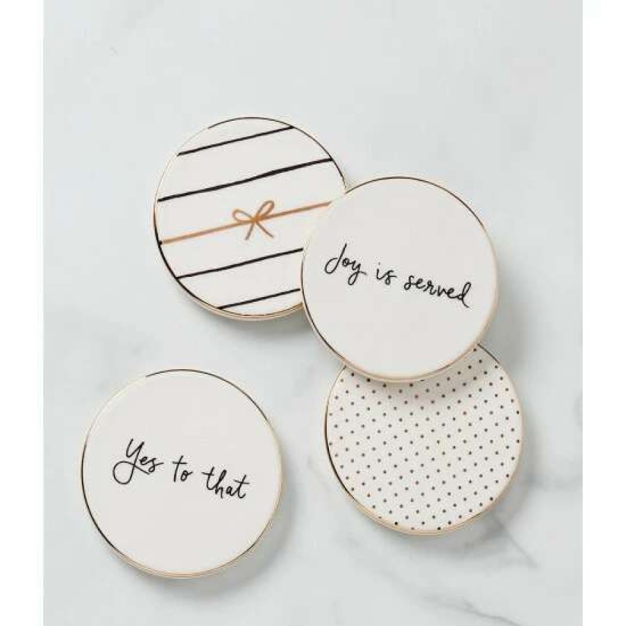 Home * | Best Sale Kate Spade New York A Charmed Life 4-Piece Coaster Set