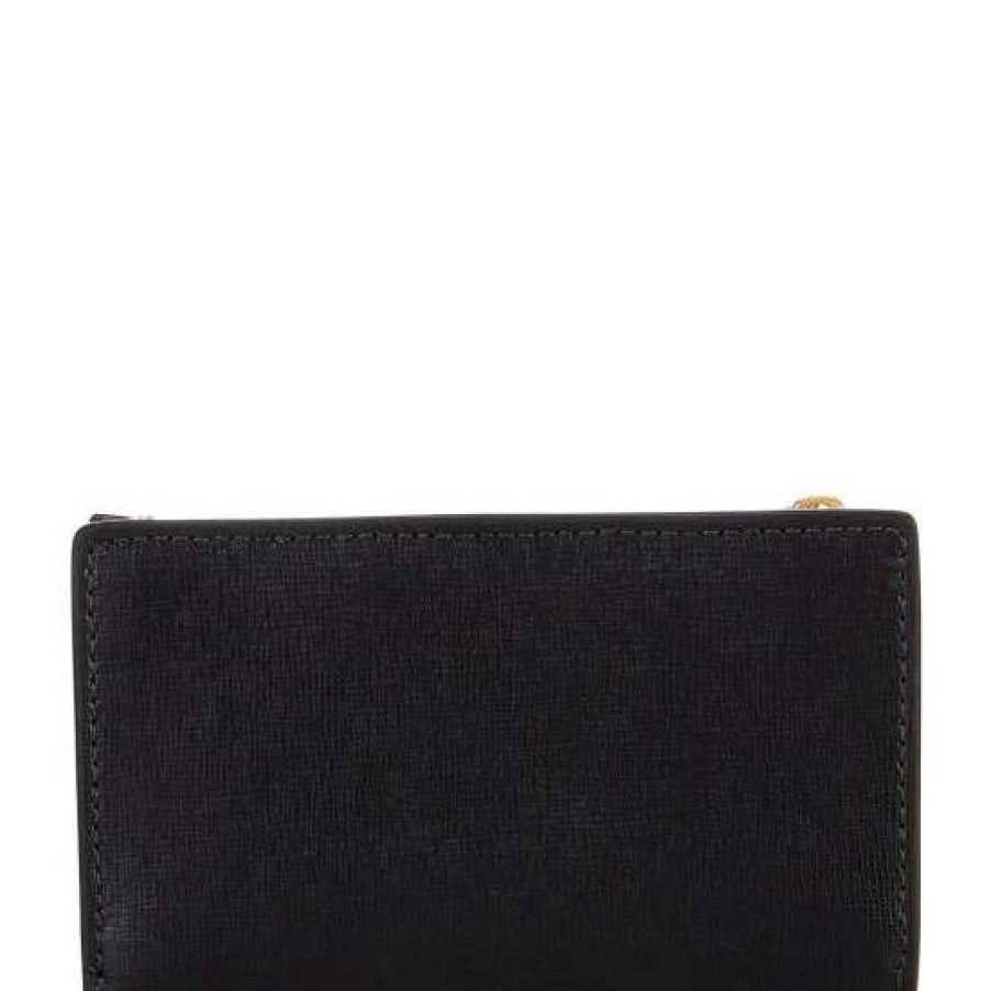 Handbags * | Discount Kate Spade New York Gala Stone Embellished Saffiano Leather Small Bifold Wallet Black Multi