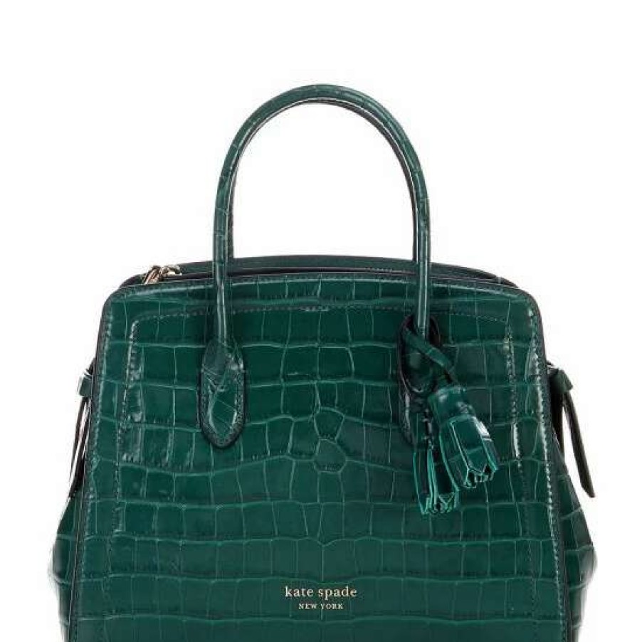 Handbags * | Cheapest Kate Spade New York Knott Croco-Embossed Leather Medium Satchel Bag