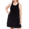 Lingerie * | Coupon Kate Spade New York Plus Size Scoop Neck Solid Jersey Knit Chemise Black