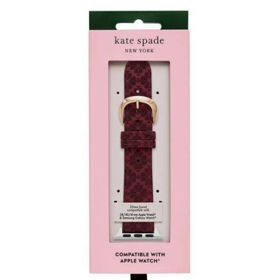 Accessories * | Best Pirce Kate Spade New York Jacquard Fabric 38/40/41Mm Band For Apple Watch Burgundy