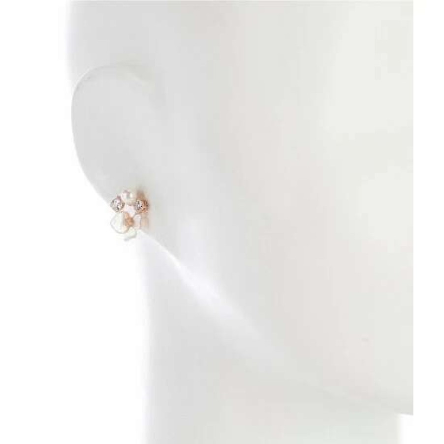 Accessories * | Promo Kate Spade New York Precious Pansy Cluster Stud Earrings White Multi