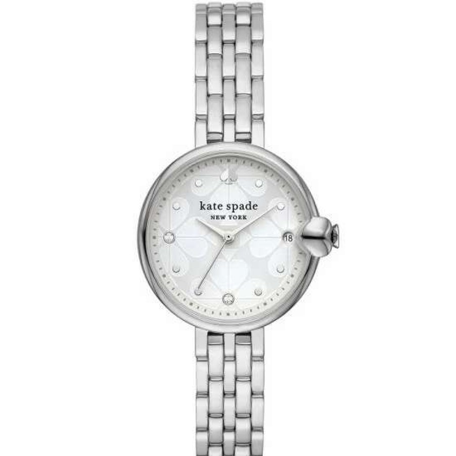 Accessories * | Budget Kate Spade New York Women'S Chelsea Park Three-Hand Date Stainless Steel Bracelet Watch Silver