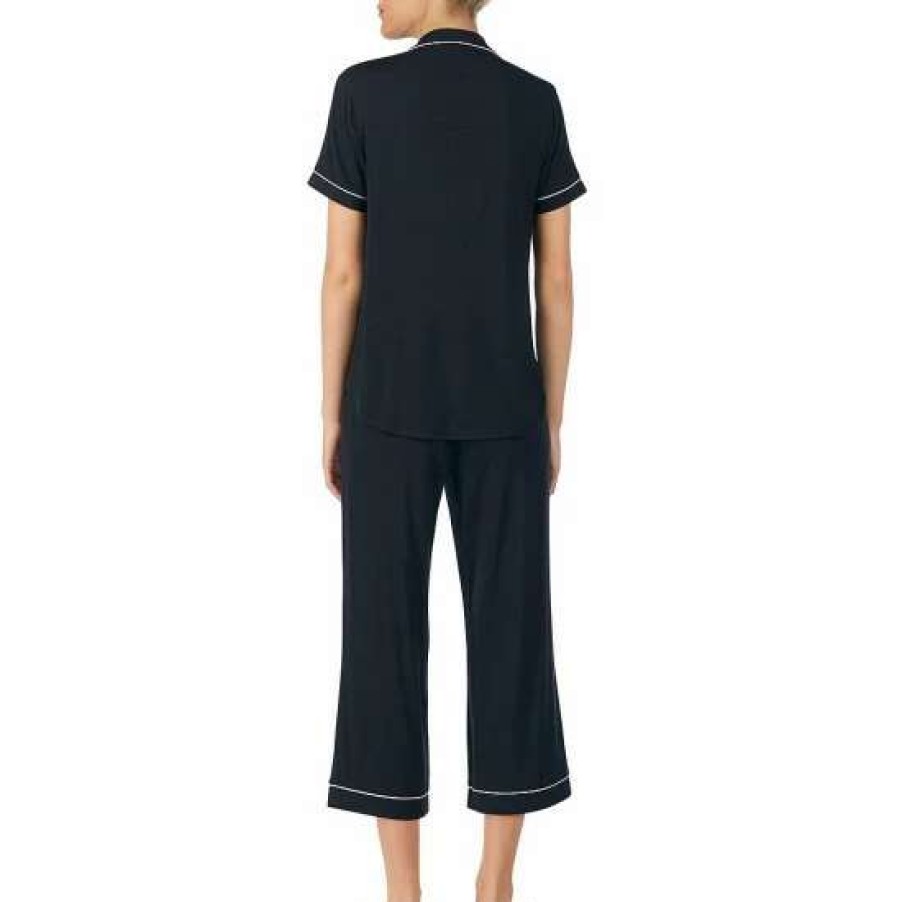 Lingerie * | Promo Kate Spade New York #Double;Dream A Little Dream#Double; Coordinating Solid Knit Pajama Set Black