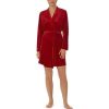 Lingerie * | Flash Sale Kate Spade New York Embossed Floral Plush Long Sleeve Tie-Front Short Wrap Cozy Robe