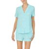 Lingerie * | Best Sale Kate Spade New York Confetti Dot Printed Mrs. Jersey Shorts & Top Coordinating Pajama Set Aqua